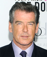 Pierce Brosnan Short Straight Grey Hairstyle