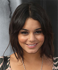 Vanessa Hudgens Medium Straight Dark Mocha Brunette Hairstyle