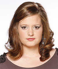 Medium Wavy   Light Chocolate Blonde   Hairstyle   with  Blonde Highlights- Visual Story