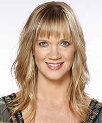 Long Wavy    Golden Blonde   Hairstyle with Layered Bangs  and Light Blonde Highlights- Visual Story