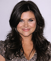 Tiffani Thiessen Long Straight Black Hairstyle