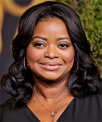 Octavia Spencer Medium Wavy Black Hairstyle