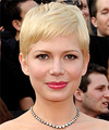 Pasion Vega Layered Light Platinum Blonde Pixie Cut with Side Swept Bangs