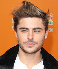 Zac Efron Short Straight   Light Brunette   Hairstyle   with Dark Blonde Highlights- Visual Story