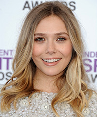 Elizabeth Olsen Long Straight Light Brunette Hairstyle with Light ...
