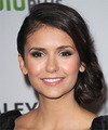 Nina Dobrev Formal Long Straight Updo Hairstyle with Side Swept Bangs ...