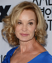Jessica Lange Short Wavy   Dark Blonde   Hairstyle   with Light Blonde Highlights
