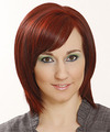 Casual Medium Straight Layered Bob Hairstyle with Side 