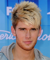 Colton Dixon Short Straight   Light Blonde   Hairstyle with Side Swept Bangs - Visual Story