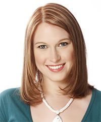 Medium Straight Layered   Brunette Bob  Haircut   with Light Blonde Highlights- Visual Story