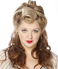   Long Curly    Champagne Blonde and  Brunette Two-Tone  Half Up Hairstyle   with Light Blonde Highlights- Visual Story