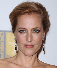 Gillian Anderson  Long Straight    Copper Red  Updo   - Visual Story