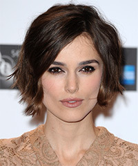 Keira Knightley Short Straight Dark Mocha Brunette Hairstyle with ...