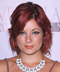 Darcie Odom Short Wavy    Burgundy Red   Hairstyle