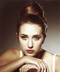 Sleek Chestnut Brown Updo With Formal Bun