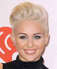 Miley Cyrus Short Straight   Light Platinum Blonde   Hairstyle  - Visual Story