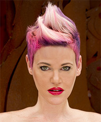 Short Pink Emo Multi-Colored Mohawk