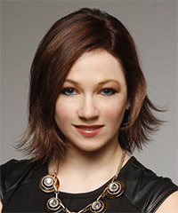 Flicked-Out Mid-Length Chocolate Brown Hairstyle- Visual Story