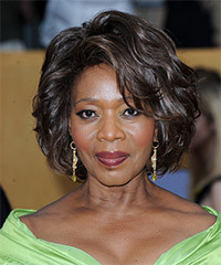 Alfre Woodard Short Wavy   Dark Brunette   Hairstyle