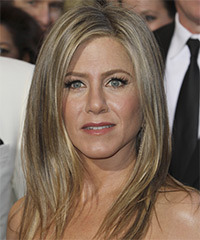 Jennifer Aniston Long Straight    Ash Blonde   Hairstyle   with Light Blonde Highlights- Visual Story
