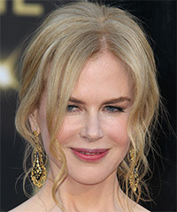 Nicole Kidman  Long Curly   Light Strawberry Blonde  Updo Hairstyle   with Light Blonde Highlights