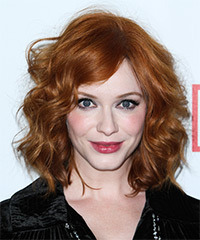 Christina Hendricks Medium Wavy    Ginger Red   Hairstyle