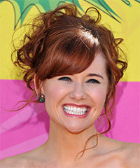 Haley Strode  Long Curly    Red  Updo Hairstyle with Side Swept Bangs
