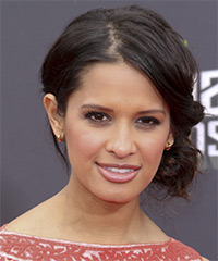 Rocsi Diaz  Long Curly   Dark Brunette  Updo Hairstyle
