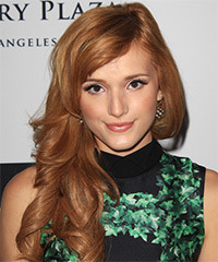 Bella Thorne Long Wavy   Light Copper Red   Hairstyle