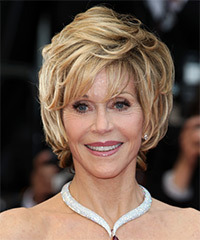 Jane Fonda Short Straight    Blonde   Hairstyle with Layered Bangs - Visual Story