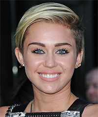 Miley Cyrus Short Straight   Light Ash Blonde   Hairstyle- Visual Story