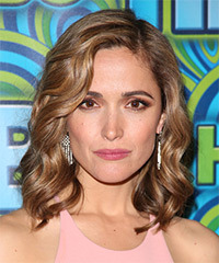 Rose Byrne Medium Wavy   Light Caramel Brunette   Hairstyle