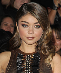 Sarah Hyland Medium Wavy Dark Brunette Hairstyle