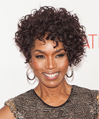 Angela Bassett Short Curly   Dark Mocha Brunette   Hairstyle
