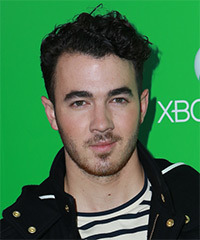 Kevin Jonas Short Wavy Black Hairstyle