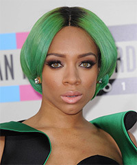Lil Mama Short Straight   Green  Bob  Haircut