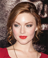 Holliday Grainger  Medium Curly    Ginger Red  Updo Hairstyle