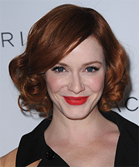 Christina Hendricks Short Curly   Dark Copper Red   Hairstyle
