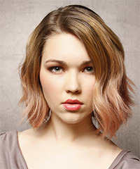  Medium Wavy   Dark Strawberry Blonde   Hairstyle   with  Blonde Highlights- Visual Story