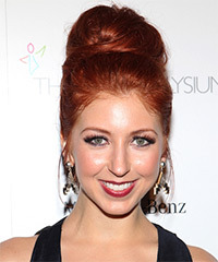 Morgan Smith Goodwin  Long Straight    Bright Red  Updo Hairstyle