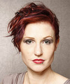 Sharon Osbourne Short Straight Red Hairstyle