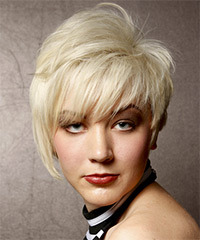 Short Light Blonde Asymmetrical Haircut With Height