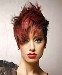  Short Straight    Red and Dark Red Two-Tone   Hairstyle  - Visual Story