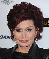 Sharon Osbourne Short Straight   Dark Burgundy Red   Hairstyle