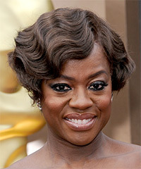 Viola Davis Short Wavy    Chocolate Brunette   Hairstyle