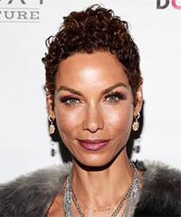Nicole Mitchell Short Curly    Auburn Brunette   Hairstyle