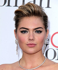 Kate Upton  Long Straight   Dark Blonde  Updo Hairstyle   with  Blonde Highlights