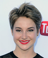 Shailene Woodley Short Straight   Dark Ash Blonde   Hairstyle   with  Blonde Highlights- Visual Story