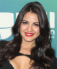 Maite Perroni Long Wavy Black Hairstyle