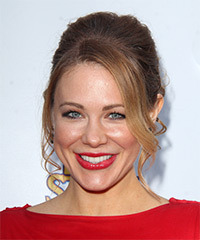 Maitland Ward  Long Curly   Light Brunette  Updo Hairstyle with Side Swept Bangs